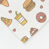 Kawaii Fast Food Doodles Fleece Blanket (Hoek)