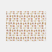 Kawaii Fast Food Doodles Fleece Blanket Deken (Voorkant (Horizontaal))