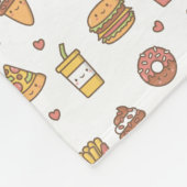Kawaii Fast Food Doodles Fleece Blanket Deken (Hoek)