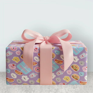 Kawaii Fast Food Kaas Patroon Frame Cadeaupapier