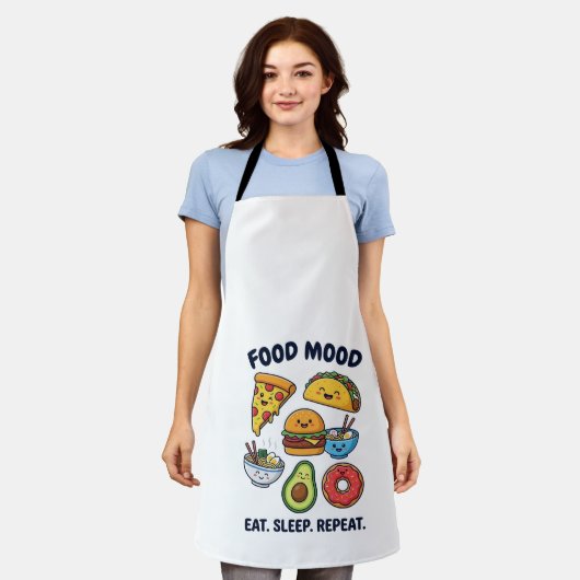 Kawaii Fast Food Mood Patterns Schort (Gedragen)