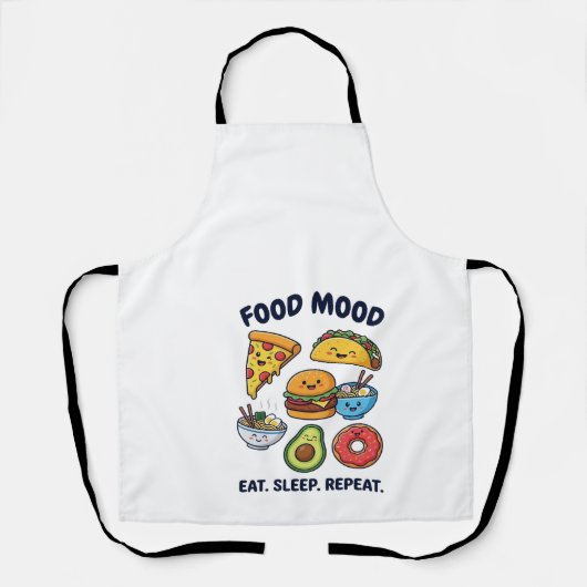 Kawaii Fast Food Mood Patterns Schort (Voorkant)