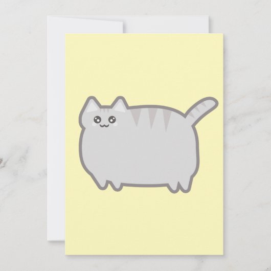 Kawaii Fat Cat Kaart (Voorkant)