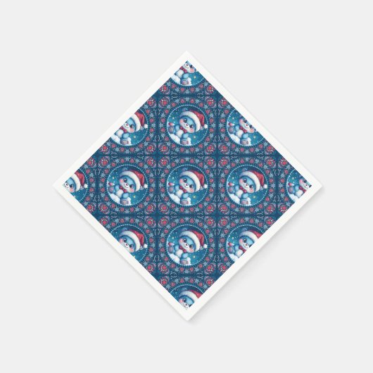 Kawaii Feestelijke Beer Mandala Diamond Tegel Deco Servet (Hoek)