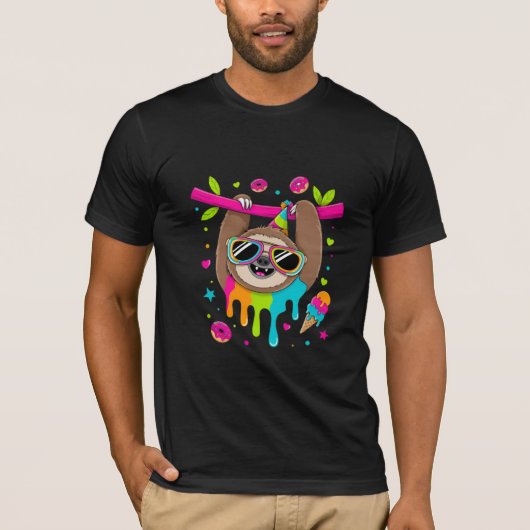 Kawaii Feestluiaard met Donuts T-shirt (Voorkant)