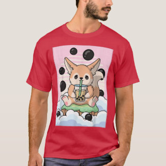 Kawaii Fennec Fox Bubble Boba Milk Tea Japans T-shirt