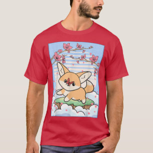 Kawaii Fennec Fox Cherry Blossom Japans Aestheti T-shirt