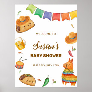 Kawaii Fiesta Taco Bout Een Baby shower Welkom Poster