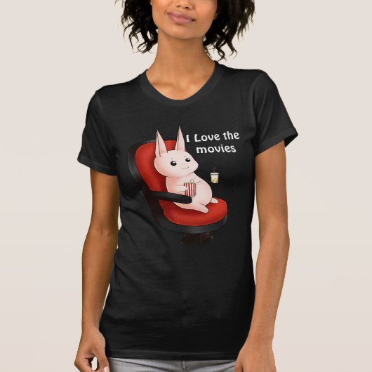 Kawaii filmtheaterkonijn t-shirt (Voorkant)