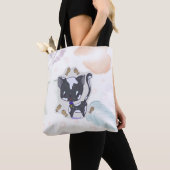 Kawaii Fish Cat met de Canvas tas van de veren (Dichtbij)