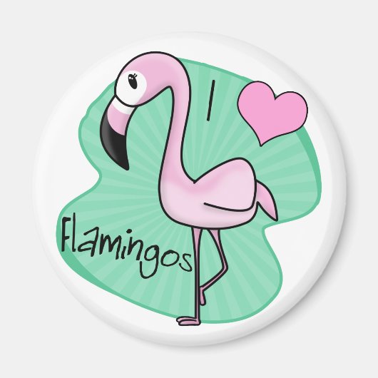 Kawaii Flamingo Magneet (Voorkant)