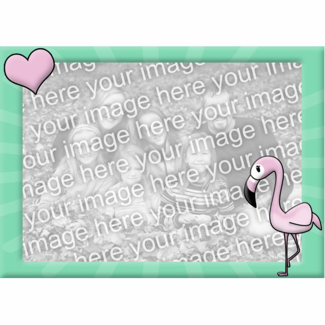 Kawaii Flamingo Photo Lijst Fotobeeldje Magneet (Voorkant)