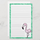 Kawaii Flamingo Stationery Briefpapier (Voorkant / Achterkant)