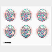 Kawaii floral cartoon stijl geïllustreerd sticker (Vel)