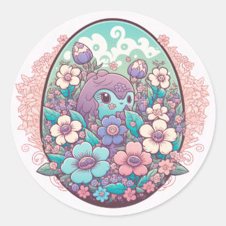 Kawaii floral cartoon stijl geïllustreerd sticker