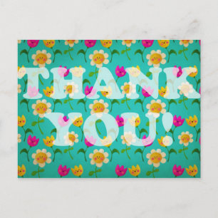 Kawaii Flowers Dank je wel Briefkaart