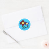 Kawaii Flowers Ronde Sticker (Envelop)