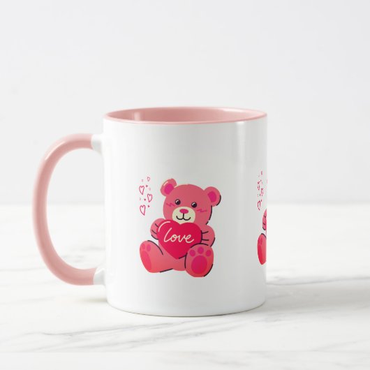 Kawaii Fluffy Animal Pink Mok (Links)