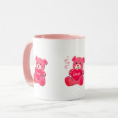 Kawaii Fluffy Animal Pink Mok (Voorkant links)