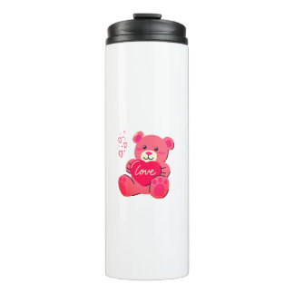 Kawaii Fluffy Dier Roze Thermosbeker