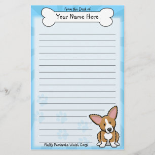 Kawaii Fluffy Pembroke Welsh Corgi Stationery Briefpapier