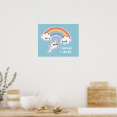 Kawaii Flying Narwhal Poster (Keuken)