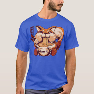 Kawaii Fo Eating Ramen Noodles Japan Anime Otaku M T-shirt