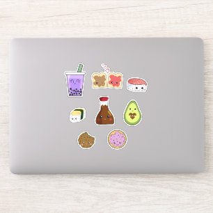 Kawaii Food Collectie Sushi Boba Cookies Avocado Sticker