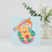 Kawaii Food Feestdagenkaart (Staand voorkant)