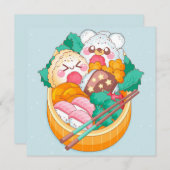 Kawaii Food Feestdagenkaart (Voorkant / Achterkant)