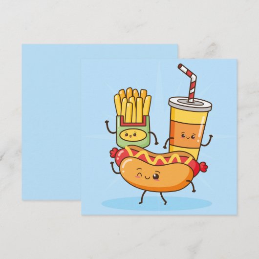 Kawaii Food Feestdagenkaart (Voorkant / Achterkant)