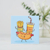 Kawaii Food Feestdagenkaart (Staand voorkant)