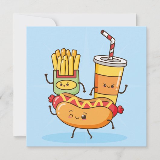 Kawaii Food Feestdagenkaart (Voorkant)