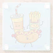 Kawaii Food Glass Onderzetter (Achterkant)