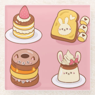 Kawaii Food Glass Onderzetter