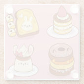 Kawaii Food Glazen Onderzetter (Achterkant)