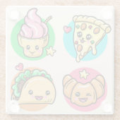 Kawaii Food Glazen Onderzetter (Achterkant)