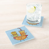 Kawaii Food Glazen Onderzetter (Schuin)