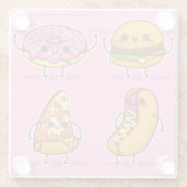 Kawaii Food Glazen Onderzetter (Achterkant)