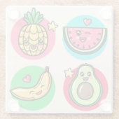 Kawaii Food Glazen Onderzetter (Achterkant)