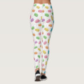 Kawaii Food Pastel French Macarons Patterned Leggings (Achterkant)