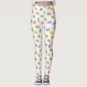 Kawaii Food Pastel French Macarons Patterned Leggings (Voorkant)