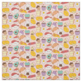 Kawaii Food Pattern Stof (Swatch)