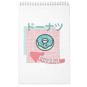 kawaii food- schattige Doughnut, roze, turquoise Kalender