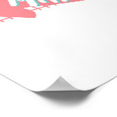 kawaii food- schattige melk en koekjes, roze, turq poster (Hoek)