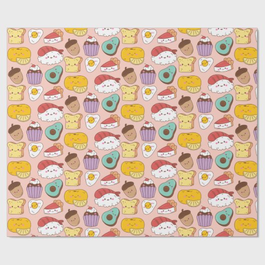 Kawaii Food Wrapping Paper Cadeaupapier (Vlak)