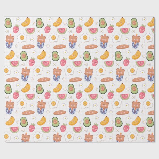Kawaii Food Wrapping Paper Cadeaupapier (Vlak)