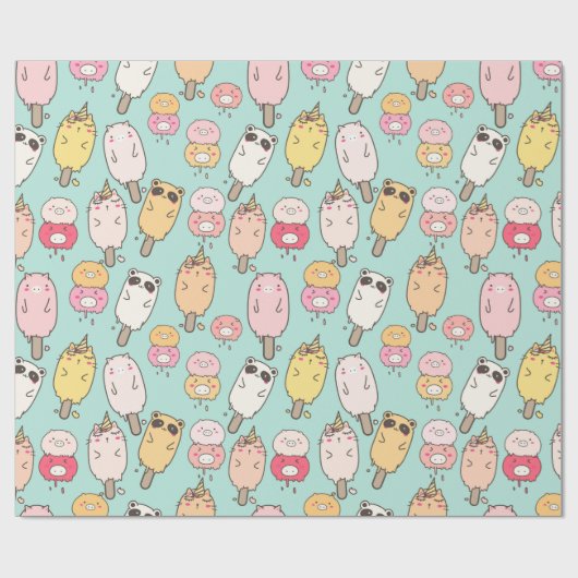 Kawaii Food Wrapping Paper Cadeaupapier (Vlak)