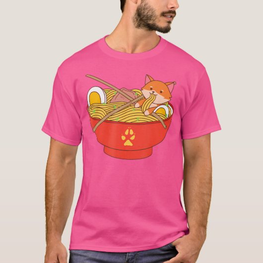 Kawaii Fox met Ramen T-shirt (Voorkant)