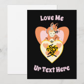 Kawaii Foxy Cosplay Liefdeshart Feestdagenkaart (Voorkant / Achterkant)